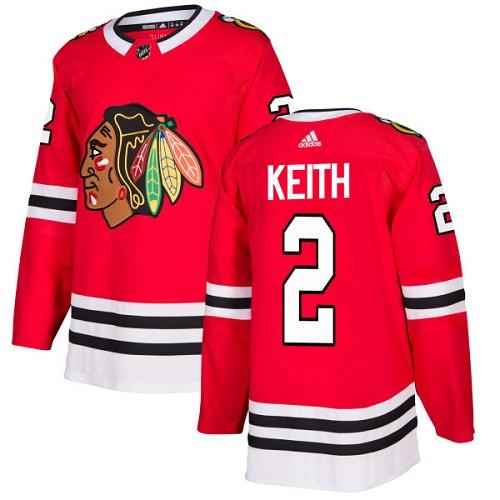 Adidas Chicago Blackhawks #2 Duncan Keith Red Home Authentic Stitched Youth NHL Jersey